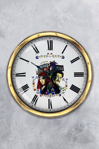 Kasva Concept 40 cm Gold Metal Let's Write Wall Clock