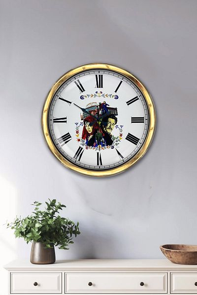 Kasva Concept 40 cm Gold Metal Let's Write Wall Clock