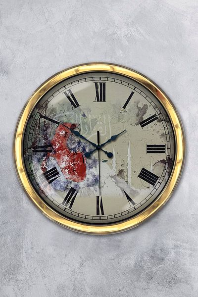 Kasva Concept Gift 40 cm Gold Metal Decorative Wall Clock