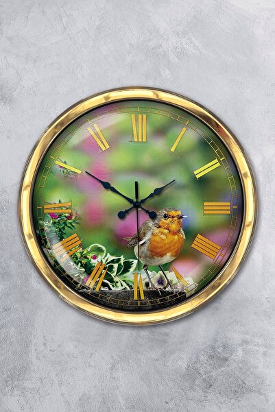 Platin Saat هدية ساعة حائط على شكل طائر معدني ذهبي مقاس 40 سم