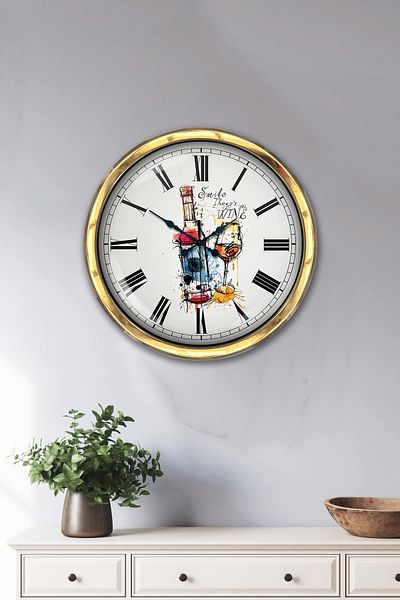Kasva Concept Gift 40 cm Gold Metal Bar Wall Clock