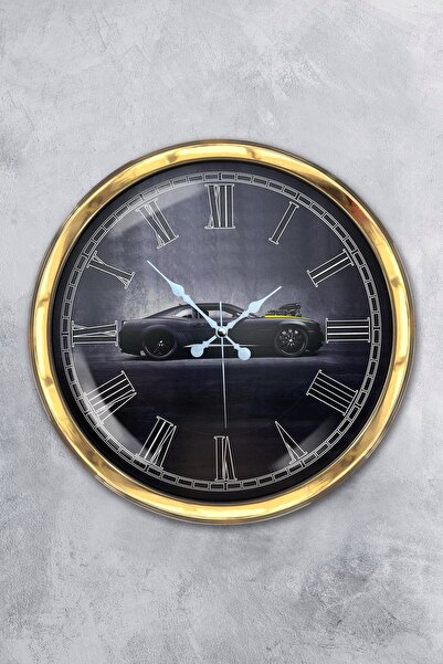 Platin Saat هدية ساعة حائط سيارة معدنية ذهبية مقاس 40 سم