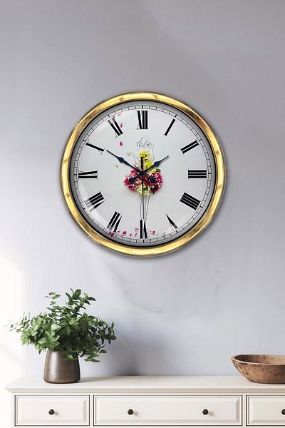 Kasva Concept Gift 40 cm Gold Metal Ballerina Wall Clock