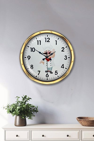 Kasva Concept Δώρο Διακοσμητικό Ρολόι Κουζίνας Κουζίνας Χρυσό Μεταλλικό 40 εκ