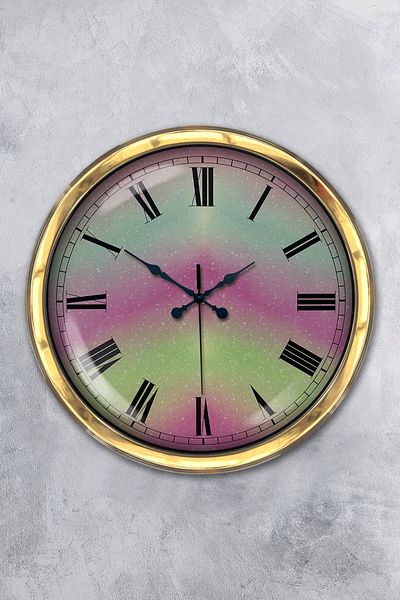 Kasva Concept Gift 40 cm Gold Metal Variegated Wall Clock