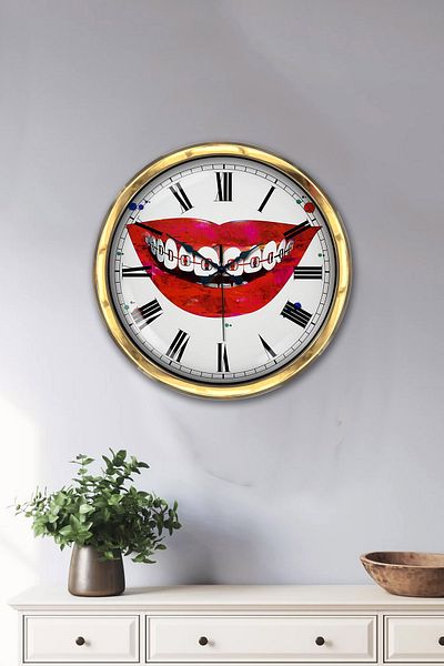 Kasva Concept Cadou 40 Cm Ceas de Perete Metal Auriu