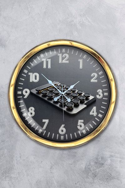 Kasva Concept Διακόσμηση 40 εκ. Χρυσό Μεταλλικό Λογιστικό Ρολόι τοίχου
