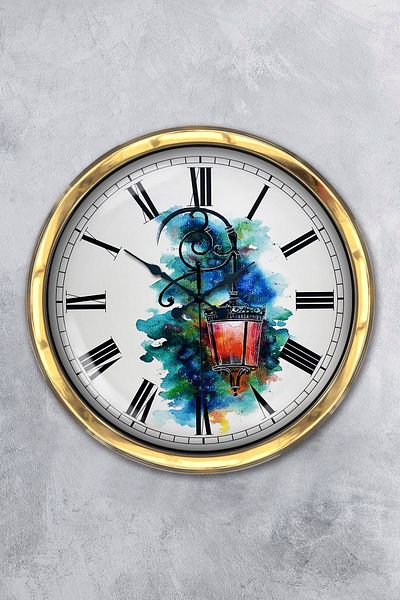 Kasva Concept Gift 40 cm Gold Metal Mosaic Wall Clock