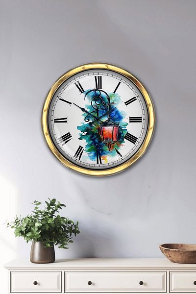 Kasva Concept Gift 40 cm Gold Metal Mosaic Wall Clock