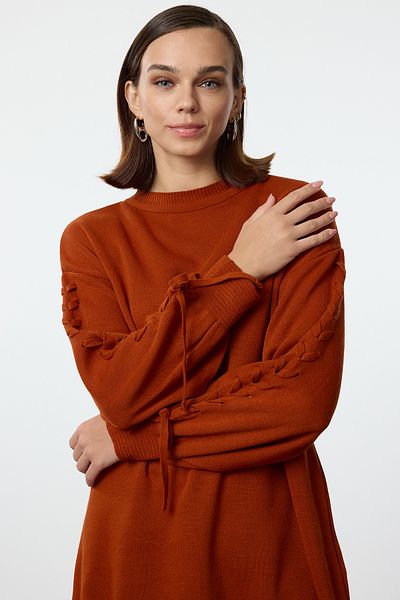 Trendyol Modest Πλεκτό πουλόβερ σε χρώμα κανέλας - TCTAW25AK00030