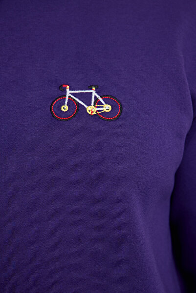 Trendyol Collection Μωβ φλις κουκούλα μεγάλου μεγέθους φούτερ - κανονική εφαρμογή TMNAW25AO00007