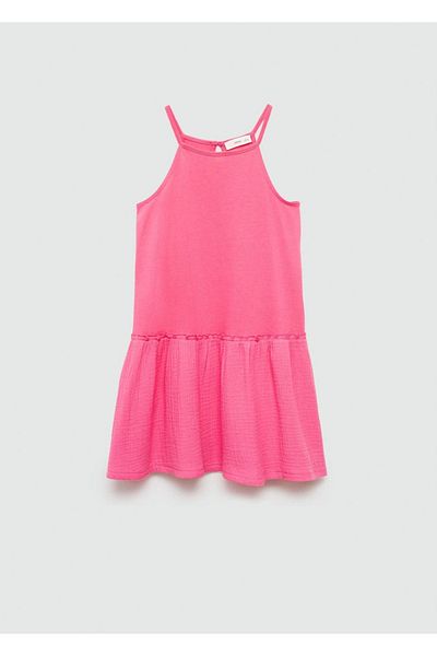 MANGO Kids Βαμβακερό φόρεμα Flounce