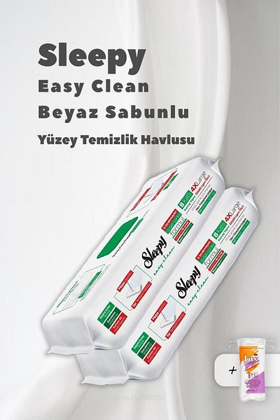 Sleepy 4 XL Mopa Compatible White Soap Towel 2 Pack and Cotton