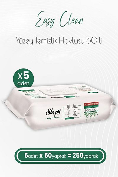 Sleepy Surface Cleaning Towel - Easy Clean, 50X5 Pieces (250 Sheets)