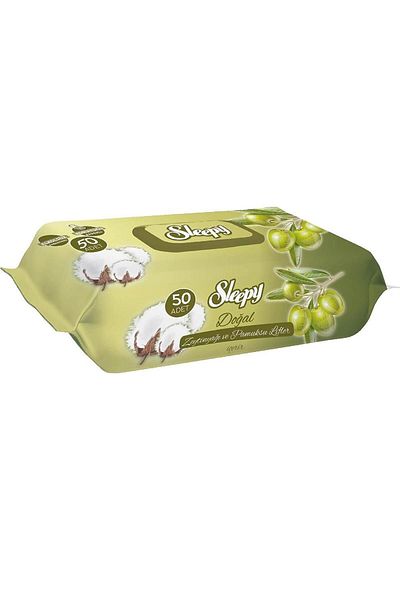 Sleepy 50 Sheets Natural Olive Oil and Cotton Baby Wet Towel