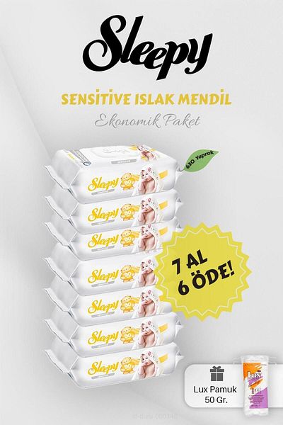 Sleepy Sensitive 90's Wet Wipes - Buy 7 Get 6