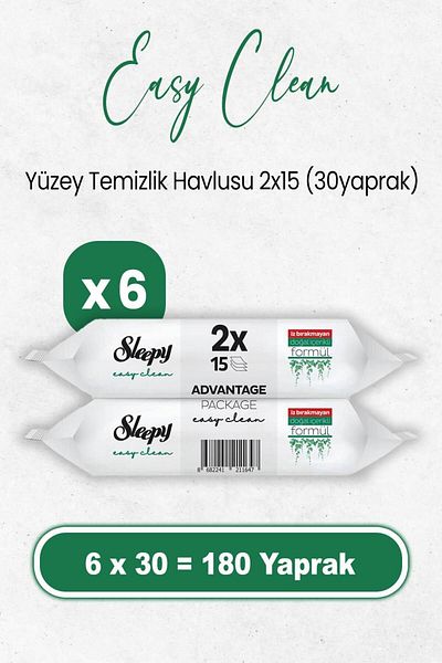 Sleepy Cleaning Towel - Easy Clean, 2X15X6 Pieces (180 Sheets)