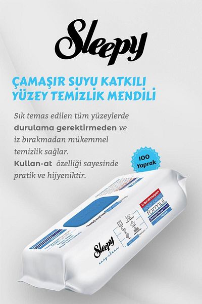 Sleepy 50 Gram Organic Cotton Wet Wipes and Surface Cleaning Towel Set