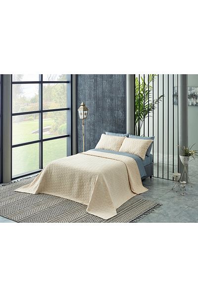 Doqu Home مفرش سرير فردي من آريا - كريمي