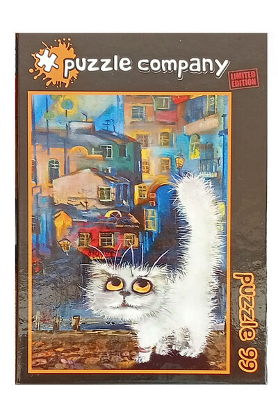 ONUR PUZZLE OYUNCAK Beyaz Kedi 99 Parça Mini Puzzle  Minyatür Puzzle Serisi