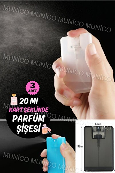 Munico 3 Adet Kompakt ve Dayanıklı Parfüm Püskürtücü Şişeler - 20ml Dolum Kol...