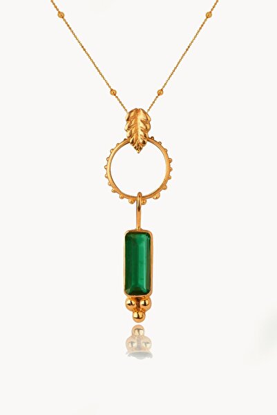 Stelart Bacchus Yeşil Baget 925 Gümüş Kolye