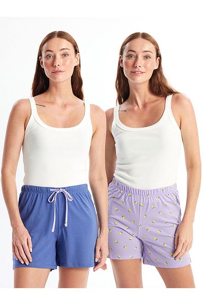 LC Waikiki Pantaloni scurți de pijama pentru femei LCW DREAM cu talie elastică, 2 piese