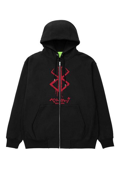 Aesthia Berserk Logo Printed - Unisex Black Oversize Cardigan