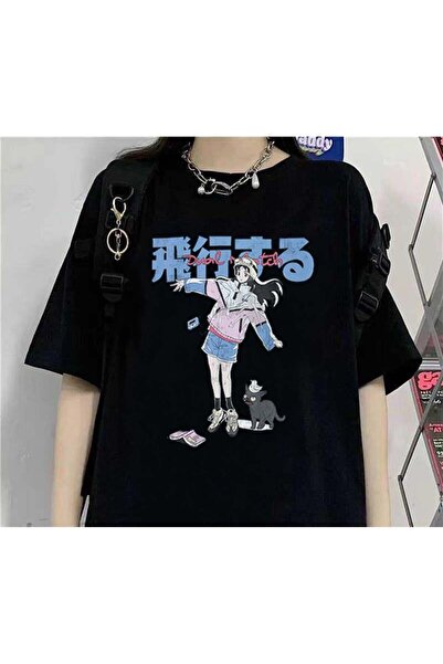 Aesthia MINGALONDON - Anime devojka i mala crna unisex majica He Oversize kroj