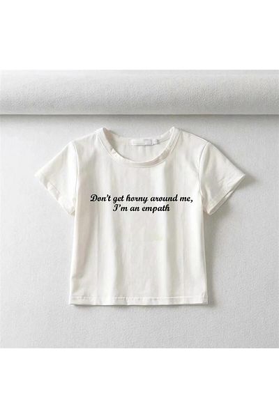 Aesthia MINGALONDON - Empath Printed White Crop Top