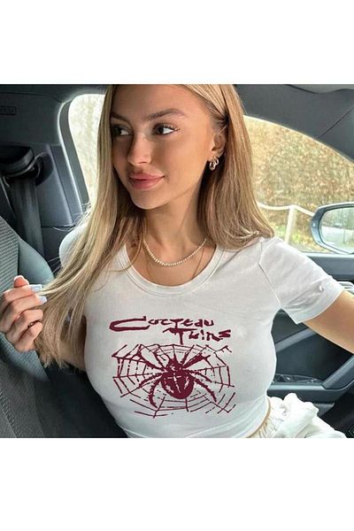 Aesthia MINGALONDON - Red Spider Crop Μπλούζα