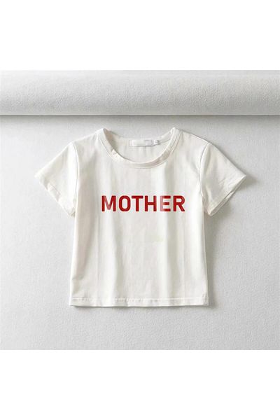 Aesthia MINGALONDON White Crop Top - Mother Printed