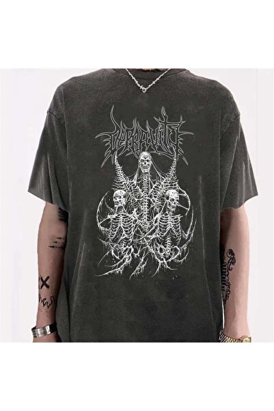 Aesthia MINGALONDON Unisex perivi trostruki skelet antikvitet T-shirt