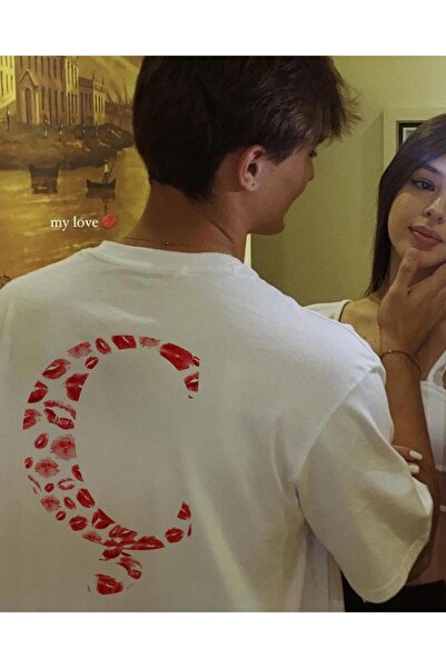 Aesthia MINGALONDON Kiss Design O Oversize kroj T T-shirt - Slovo C