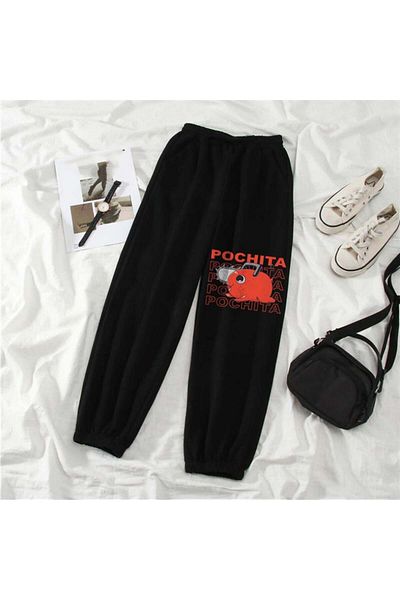 Aesthia MINGALONDON Unisex Oversize Μαύρη Φούτερ - Pochita Printed