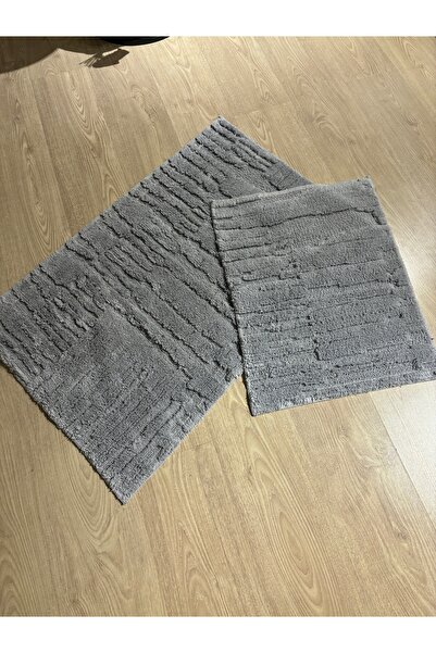 MaVaux Natural Cotton 2-piece Bath Mat Set - Violet 60x100 50x60 Cm