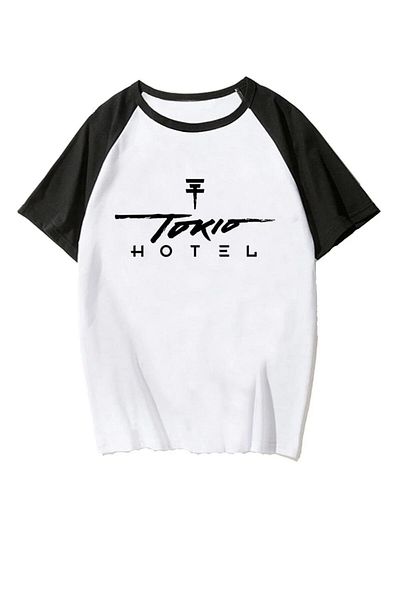 Aesthia Tricou alb cu mâneci raglan supradimensionat Tokio Hotel MINGALONDON