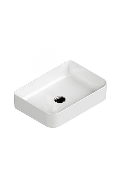 AQUA BAGNO Mestola  Tezgah Üstü Kare Çanak Lavabo Batarya Deliksiz 38x 60 Cm ...