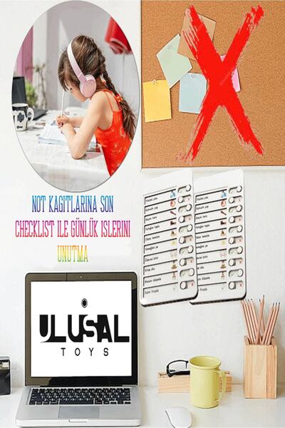 ULUSAL TOYS Daily Routine Checklist for Kids - Educational Toy and Wooden To-Do List
