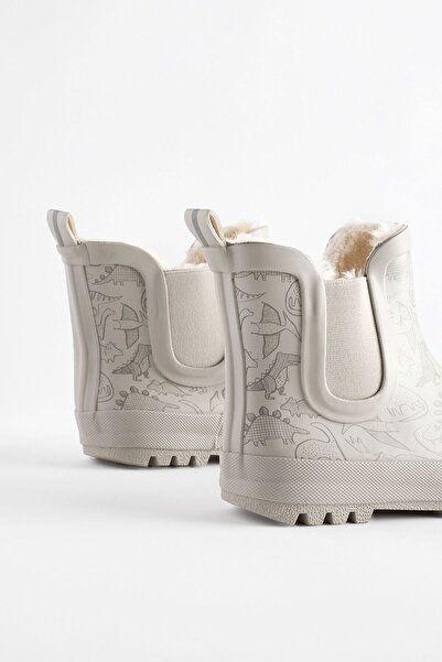 Next Baby Gray Dinosaur Printed Waterproof Lined Rain Boots / Boots