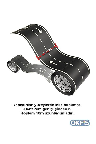 Go Toys Otobant Eğitici Ve Eğlenceli Yol Yapım Bandı - Çocuk Trafik Bantı - Road Tape Oyun Bandı