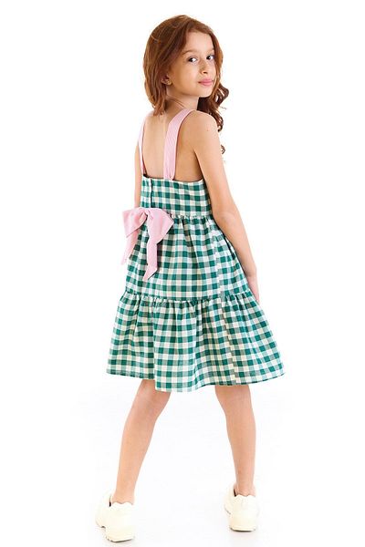 Colorinas Rochie de fetiță cu model în carouri Heidi, cu fustă cu volane și fundă