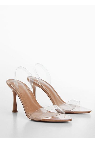 MANGO Woman Vinyl-Sandalen mit hohem Absatz
