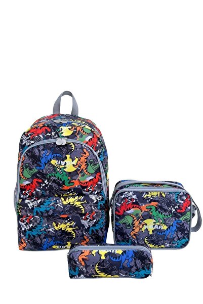 Superbag Erkek Çocuk Ilkokul Çantası Dinazor Desenli Sırt Çantası Beslenmelik...