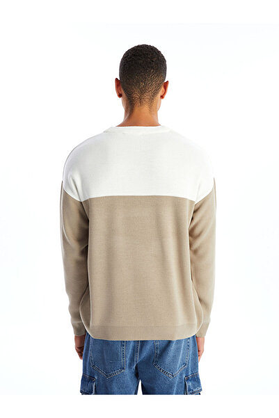 LC Waikiki Ανδρικό Πλεκτό Πουλόβερ - Crew Neck, Μακρύ μανίκι, Color Block