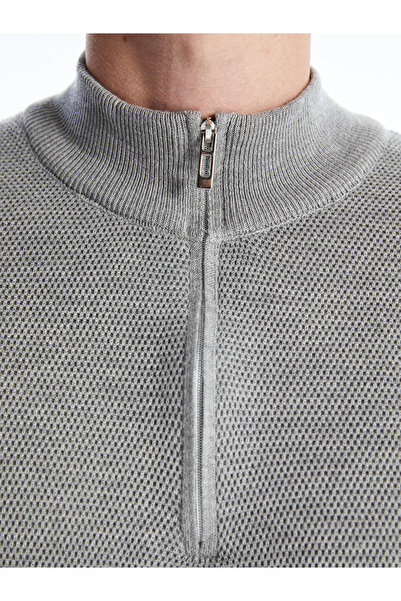 LC Waikiki Herren-Strickpullover mit Stehkragen und langen Ärmeln – W44437z8