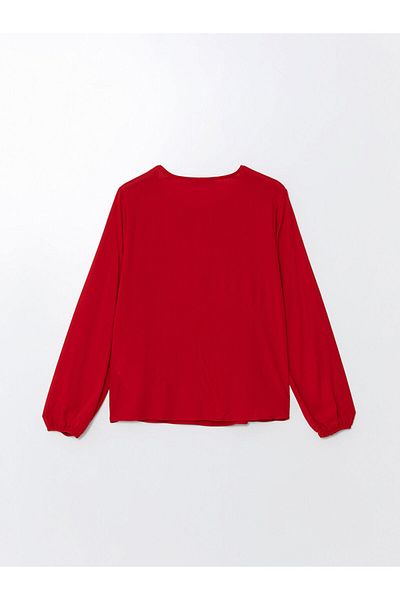 LC Waikiki Lcwaıkı Classic Red Women's Tie-Up Collar Straight Blouse