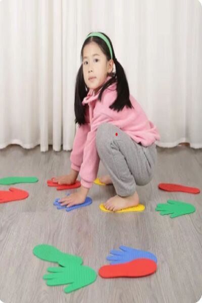 UTKU TASARIM TRACE 16' lı El Ayak İzleri Keçe Basamak  Duyusal Denge  Beceri ...