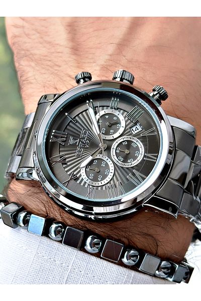Reward Smoke Color 3 Atm Waterproof Men's Wrist Watch - Active Functions and Bracelet