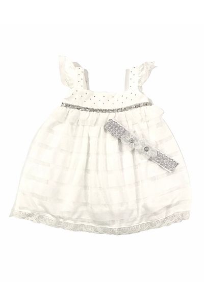 Mymio Dress Jacquard Strap with Hair Band Ecru